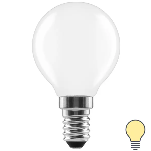 Лампа светодиодная Lexman E14 220-240 В 6 Вт шар матовая 750 лм теплый белый свет