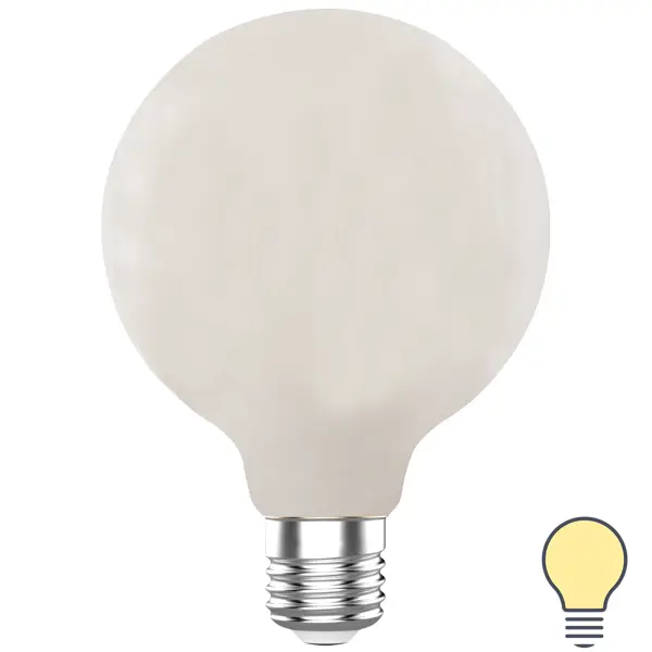 Лампа светодиодная Lexman G95 E27 220-240 В 9 Вт матовая 1055 лм теплый белый свет