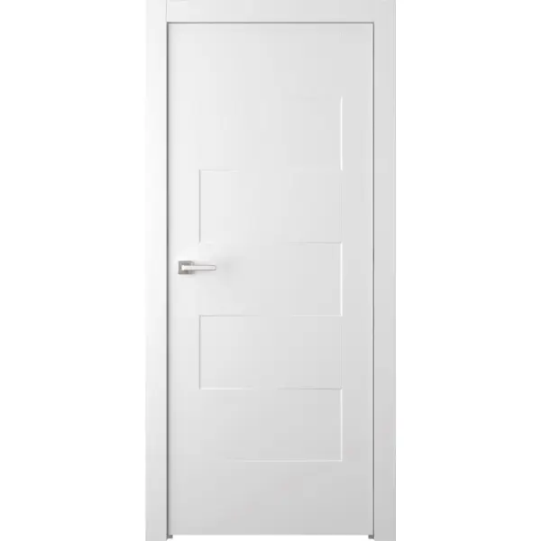 Дверь межкомнатная Сплит глухая эмаль цвет белый 80x200 см