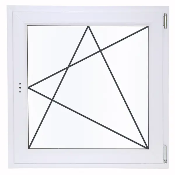Окно пластиковое ПВХ VEKA одностворчатое 870x900 мм (ВxШ) правое поворотно-откидное однокамерный стеклопакет белый/белый