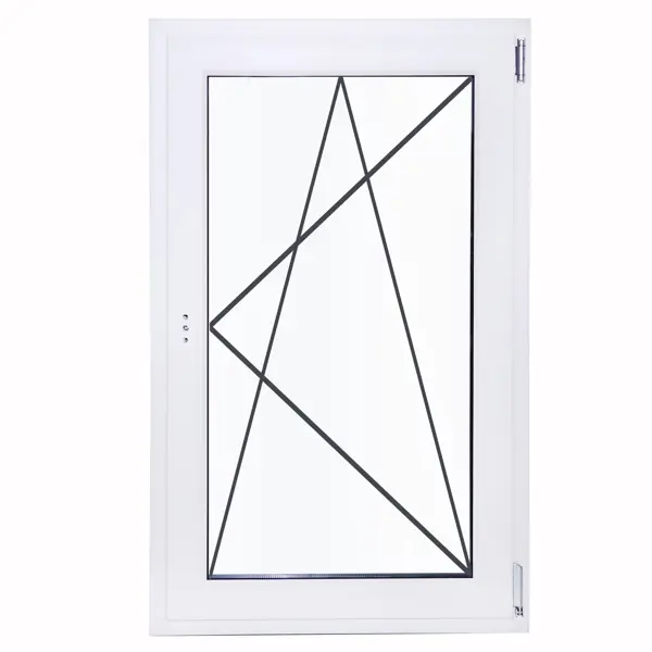 Окно пластиковое ПВХ VEKA одностворчатое 1270x600 мм (ВxШ) правое поворотно-откидное однокамерный стеклопакет белый/белый