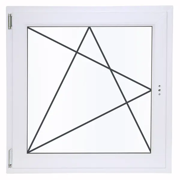 Окно пластиковое ПВХ VEKA одностворчатое 870x900 мм (ВxШ) левое поворотно-откидное однокамерный стеклопакет белый/белый