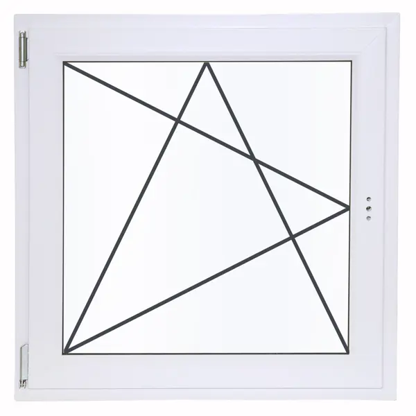 Окно пластиковое ПВХ VEKA одностворчатое 870x900 мм (ВxШ) левое поворотно-откидное двуxкамерный стеклопакет белый/белый