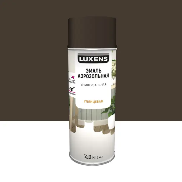 Эмаль аэрозольная декоративная Luxens глянцевая цвет шоколадно-коричневый 520 мл