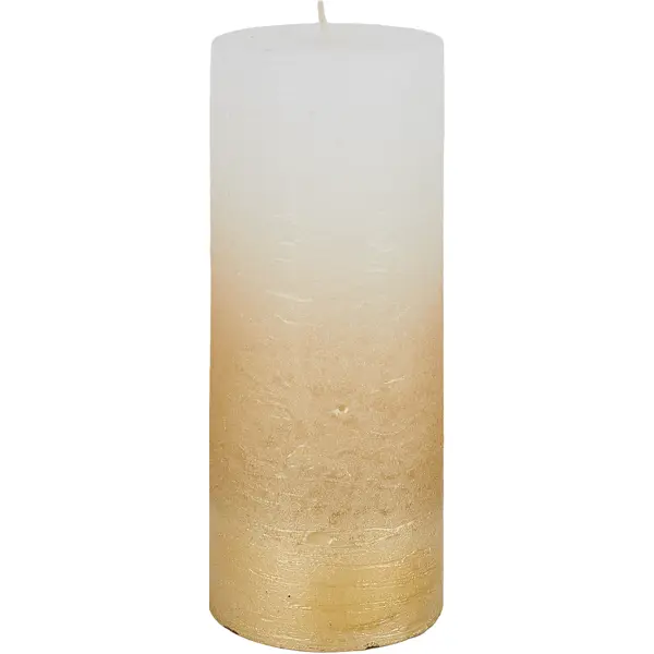 Свеча-столбик «Рустик» 6x16 см, цвет белое золото