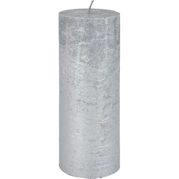 Свеча-столбик «Рустик» 6x16 см, цвет серебристый