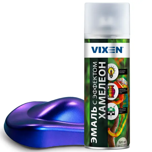 Эмаль аэрозольная с эффектом хамелеон Vixen цвет неоновый космический 0.52 л