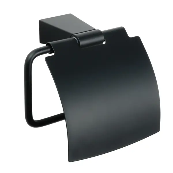 Держатель туалетной бумаги с крышкой Fixsen Tren сталь цвет черный