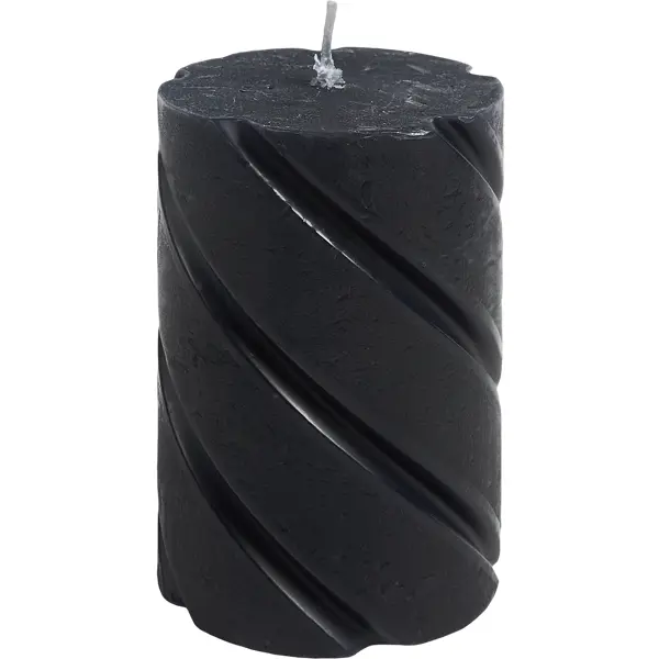 Свеча-столбик Рустик, цвет черный, 70х110 мм