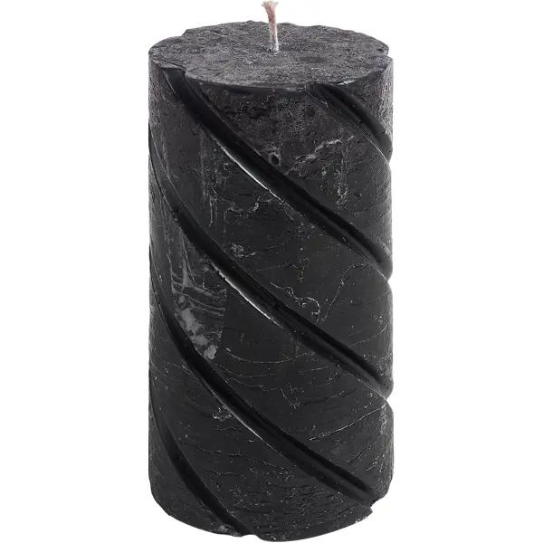 Свеча-столбик Рустик, цвет черный, 70х150 мм