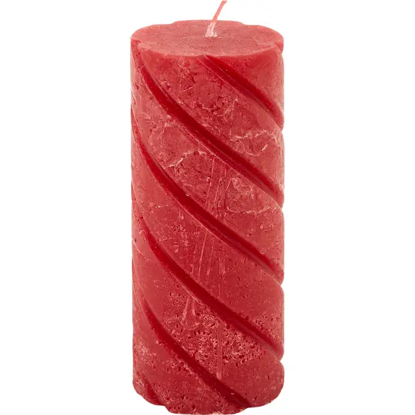 Свеча-столбик Рустик, цвет красный, 70х190 мм