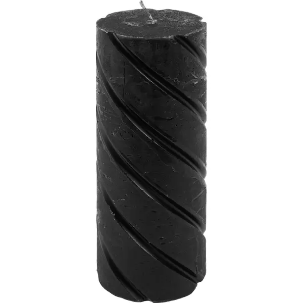 Свеча-столбик Рустик, цвет черный, 70х190 мм