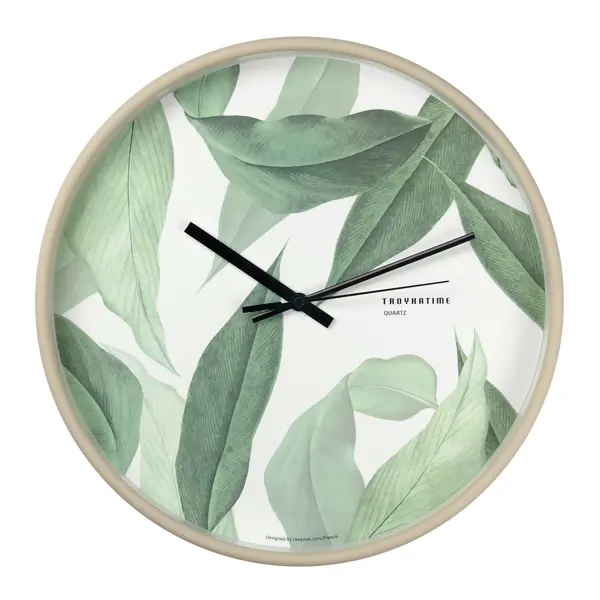 Часы настенные Troykatime «Зелёные листья» ?30 см