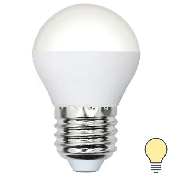 Лампа Volpe Е27 6 Вт DIM шар матовая 600 Лм теплый свет
