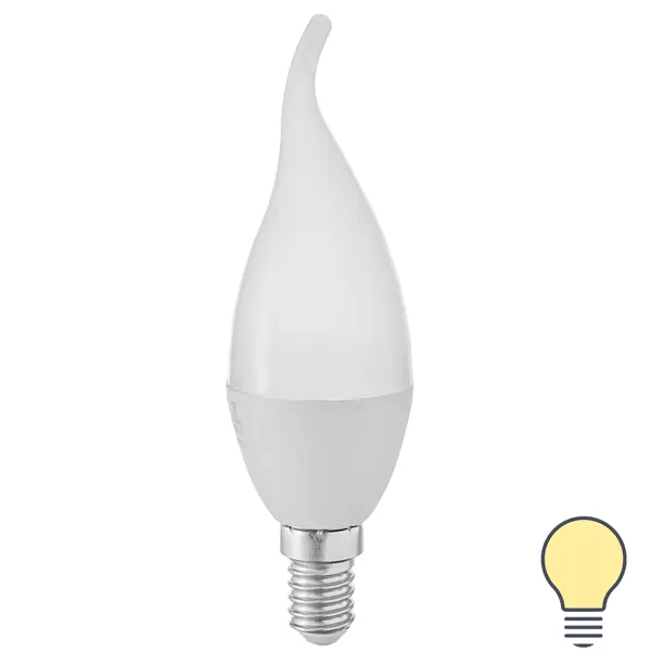 Лампа светодиодная Volpe с диммером свеча 6 Вт Е14 матовая 600 Лм теплый белый свет