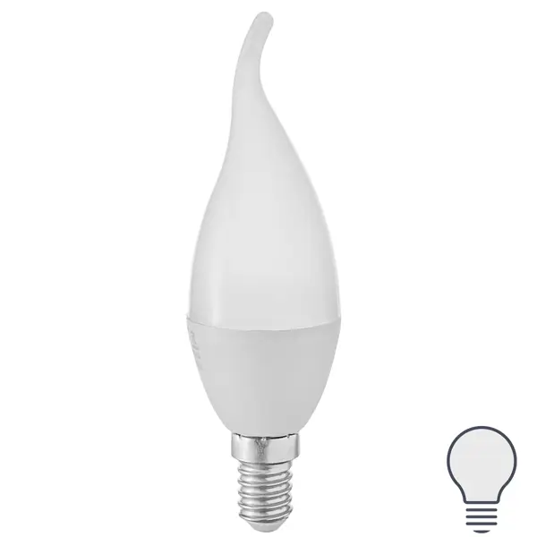 Лампа светодиодная Volpe с диммером свеча 6 Вт Е14 матовая 600 Лм холодный белый свет