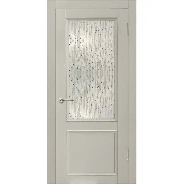 Дверь межкомнатная Рондо остеклённая Hardflex ламинация цвет серый жемчуг 80x200 см (с замком и петлями)