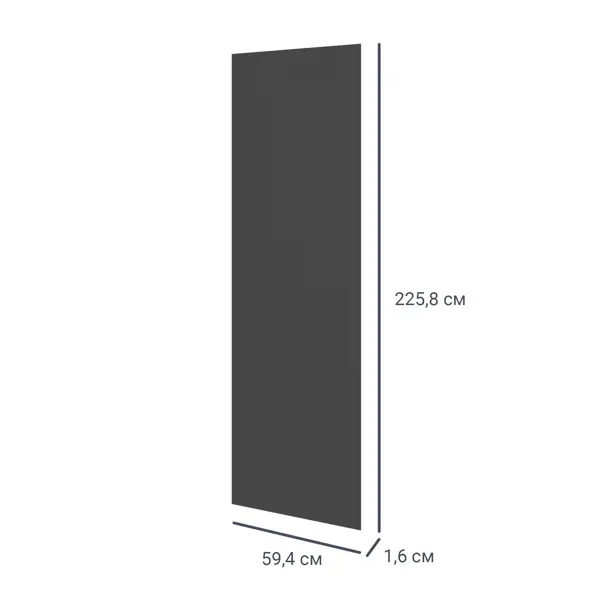 Дверь для шкафа Лион 59.4x225.8x1.6 цвет графит