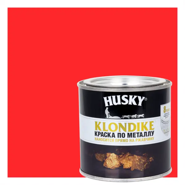 Краска по металлу Husky Klondike глянцевая цвет красный 0.25 л RAL 3020