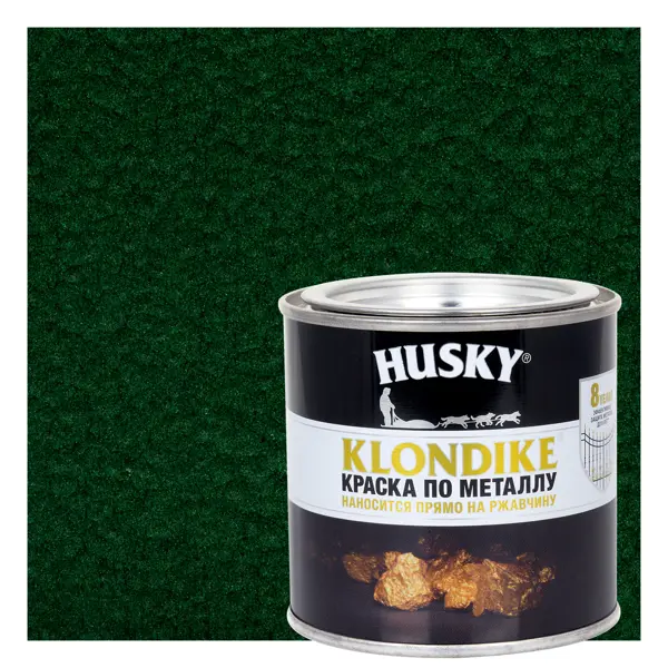 Краска по металлу Husky Klondike молотковая цвет темно-зеленый 0.25 л RAL