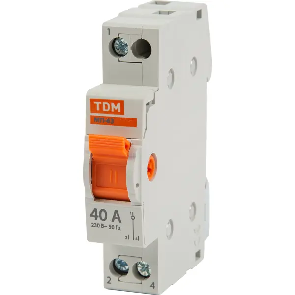 Выключатель нагрузки TDM Electric МП-63 1P 40 А трёхпозиционный