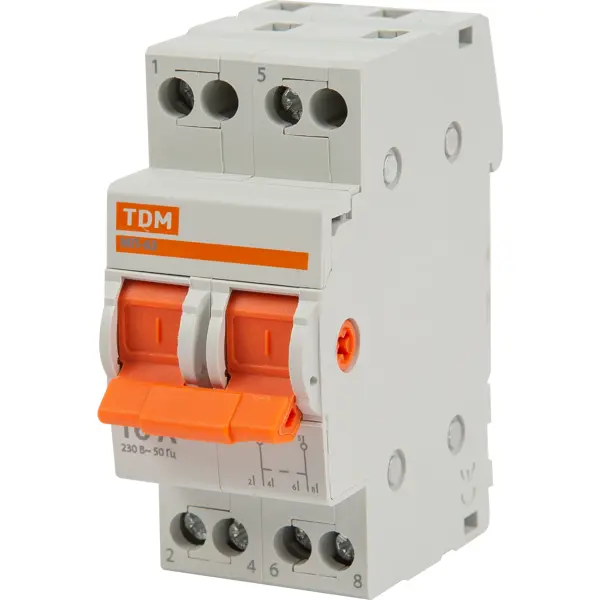 Выключатель нагрузки TDM Electric МП-63 2P 16 А трёхпозиционный