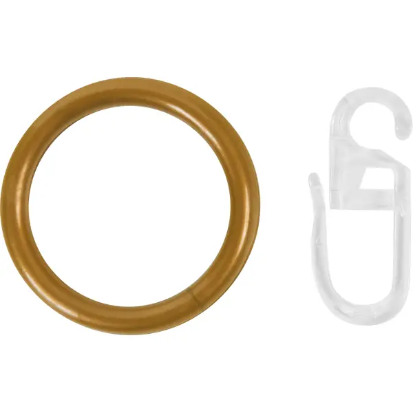 Кольцо с крючком пластик цвет золотой D13/16 10 шт.