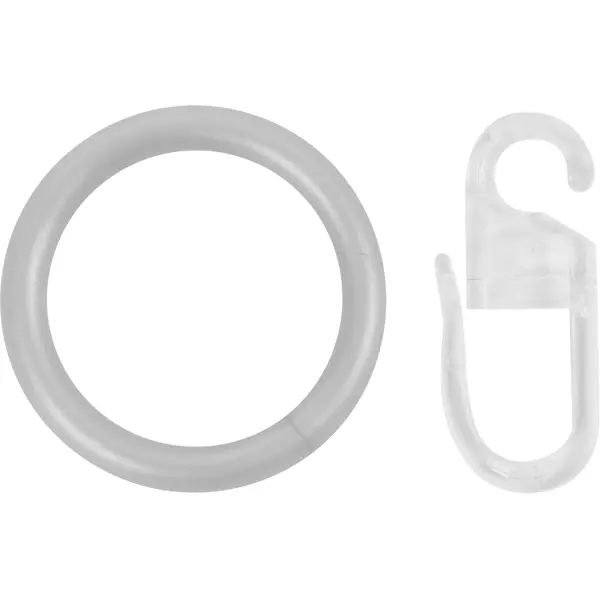 Кольцо с крючком пластик цвет серый D13/16 10 шт.