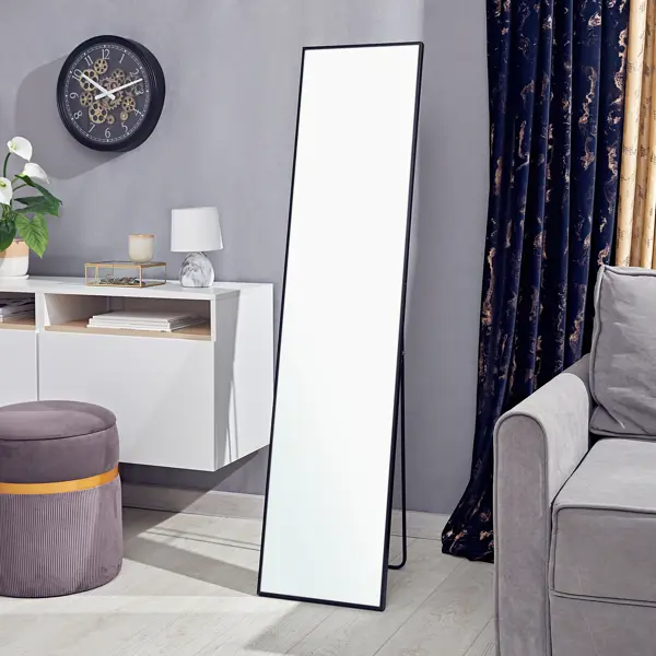 Зеркало декоративное напольное и настенное Inspire Psyche прямоугольное 35x151.5 см цвет черный
