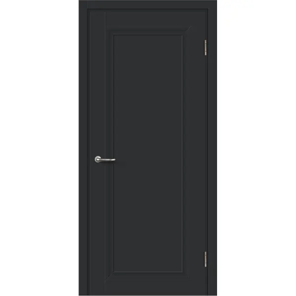 Дверь межкомнатная глухая Нобиле 60x200 см ламинация Hardfleх цвет Стип антрацит (с замком)