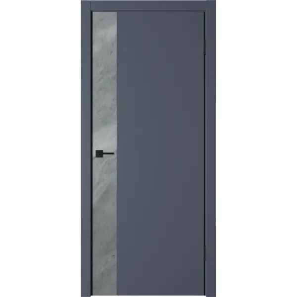 Дверь межкомнатная глухая Палладиум VR 70x200 см ПВХ-ламинация цвет силк титан/сланец грей (с замком и петлями)