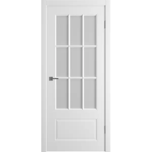 Дверь межкомнатная остекленная Эрика 80x200 см эмаль цвет белый