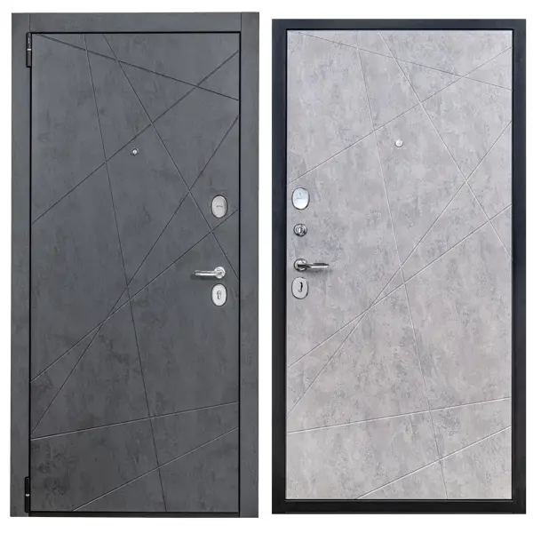 Дверь входная металлическая Порта Р-3 Graphit Art/ Grey Art 880 мм левая
