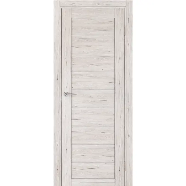 Дверь межкомнатная глухая Тиволи 90x200 см ламинация ПВХ цвет рустик серый (с замком и петлями)