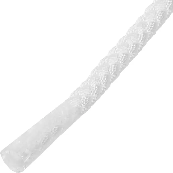 Веревка полиамидная 6 мм цвет белый, 10 м/уп.