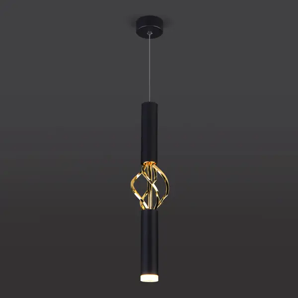 Светильник подвесной светодиодный Eurosvet Lance 2 м? теплый белый свет цвет черный/золото
