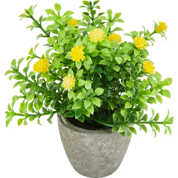 Искусственное растение оксалис 9x9 см желтый ПВХ