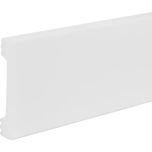 Плинтус напольный квадратный полистирол 8 см x 2 м цвет белый