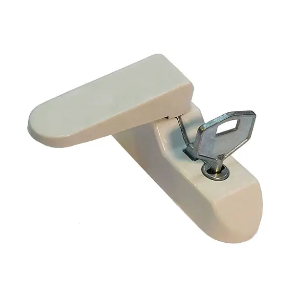 Блокиратор оконный флажковый с ключом 2.2x6.7 см, сталь, цвет белый