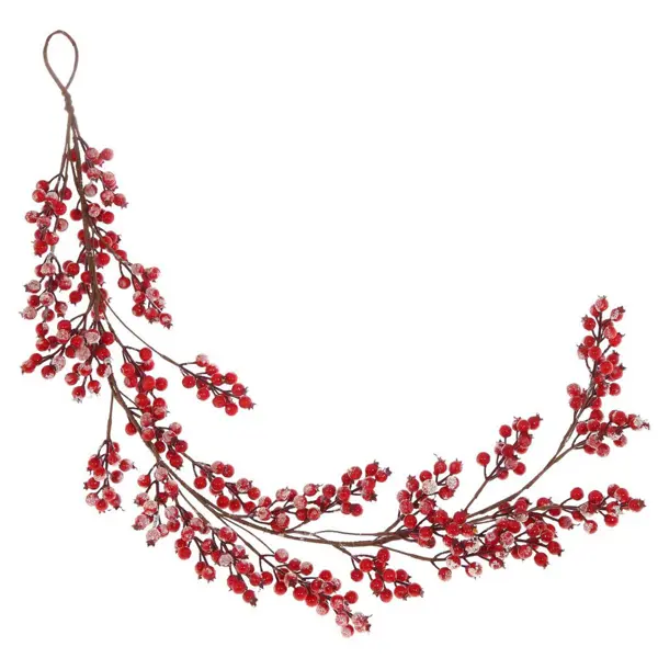Новогоднее украшение Гирлянда рождественская 22x120 см цвет красный