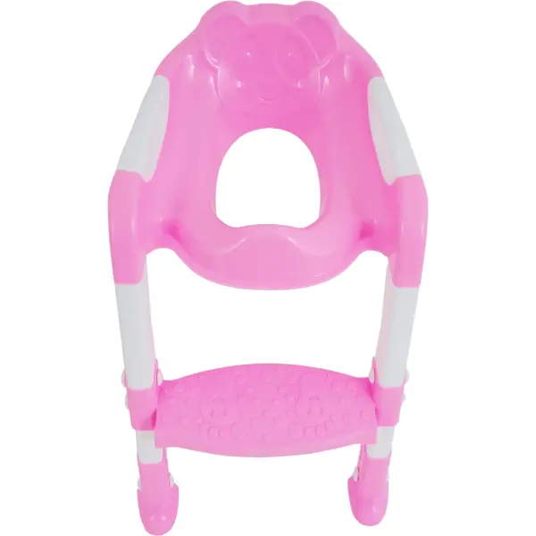 Сиденье для унитаза детское с лесенкой и ручками цвет розовый