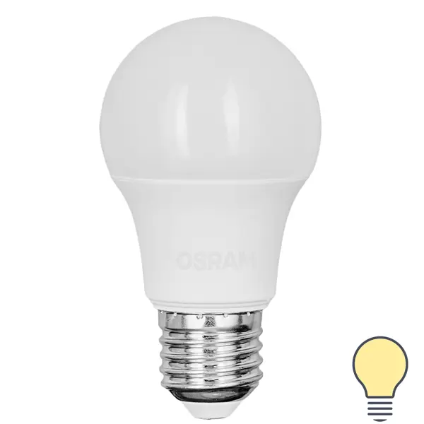 Лампа светодиодная Osram груша 7Вт 600Лм E27 теплый белый свет