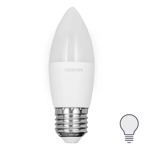 Лампа светодиодная Osram свеча 9Вт 806Лм E27 нейтральный белый свет