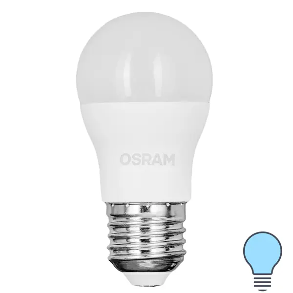 Лампа светодиодная Osram шар 9Вт 806Лм E27 холодный белый свет