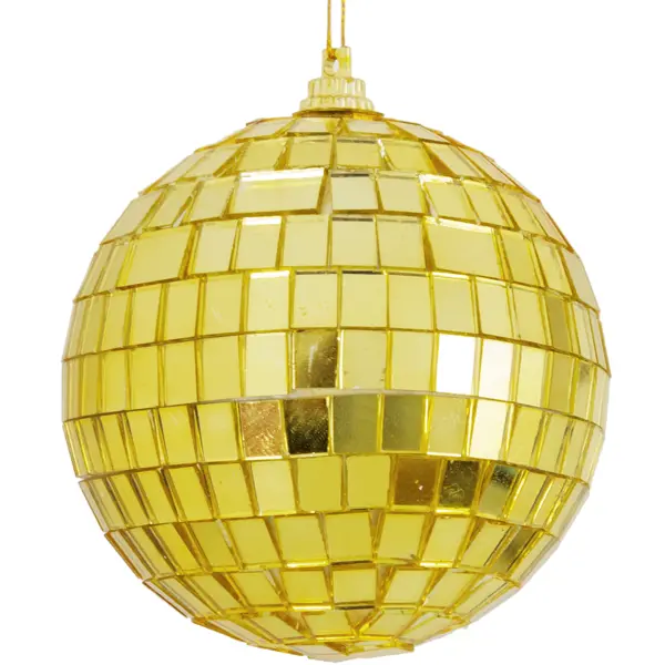 Елочный шар «Диско-шар» ?8 см пластик золотой