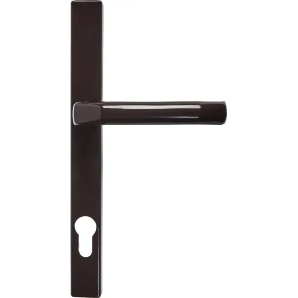 Ручка дверная для узкопрофильных замков на планке 26x92 мм, цвет коричневый