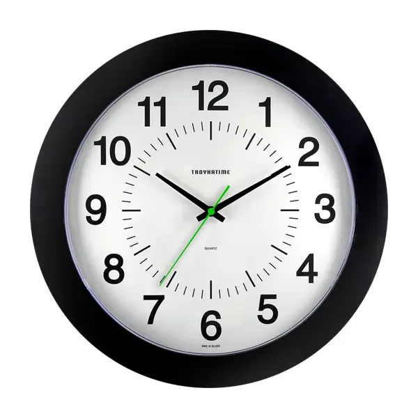 Часы настенные Troykatime Эконом круглые пластик цвет черный бесшумные ?30.5 см