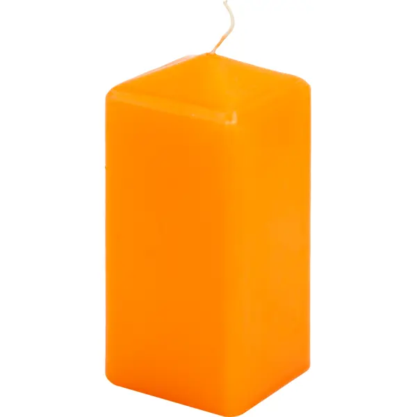 Свеча столбик оранжевая 6x14 см