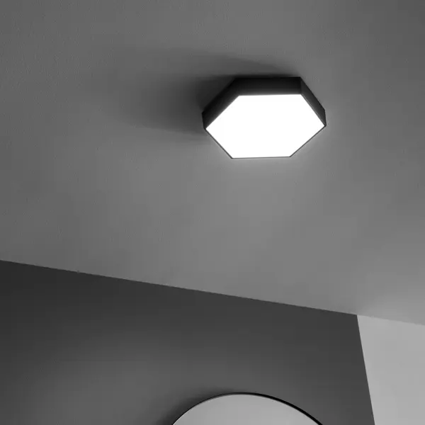 Светильник потолочный светодиодный влагозащищенный Inspire Gunza 15 м? нейтрально белый свет, цвет черный