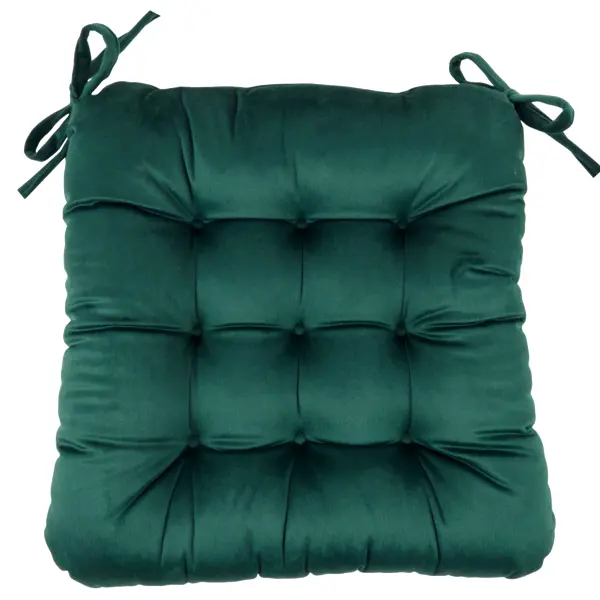 Подушка для стула Бархат 40x36x6 см цвет изумруд